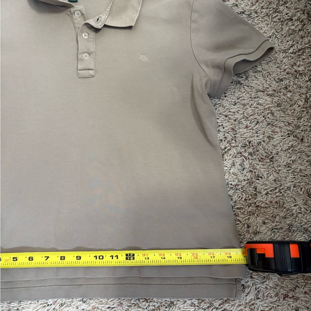 Lauren Ralph Lauren Olive Green Polo Crop Top Size Large Cotton Slim Fit Y2K - Picture 7 of 7